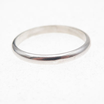 925 Sterling Silver Vintage Classic Stackable Wedding Band Ring Size 12.25