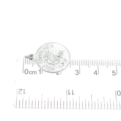LUMIN 925 Sterling Silver Vintage Holy Communion Minimalist Charm Pendant
