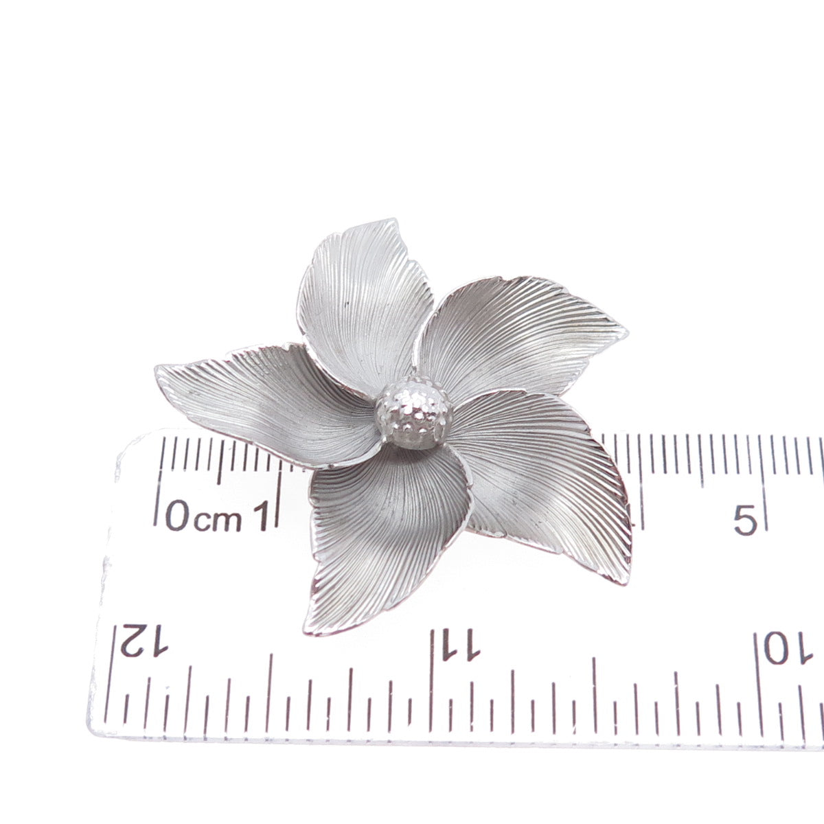 Binder Brothers 925 Sterling Silver Vintage Modernist Flower Pin Brooch