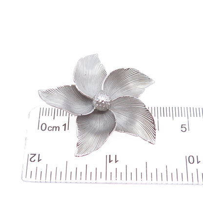Binder Brothers 925 Sterling Silver Vintage Modernist Flower Pin Brooch