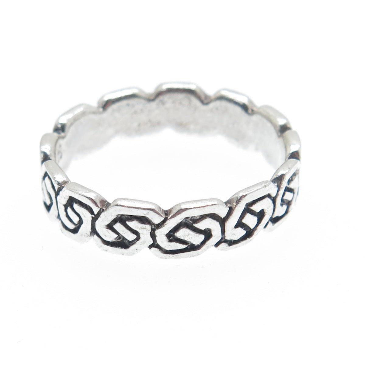 925 Sterling Silver Vintage Celtic Knot Oxidized Band Ring Size 9