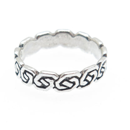 925 Sterling Silver Vintage Celtic Knot Oxidized Band Ring Size 9
