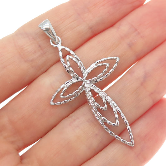 925 Sterling Silver Vintage Cross Religious Charm Pendant