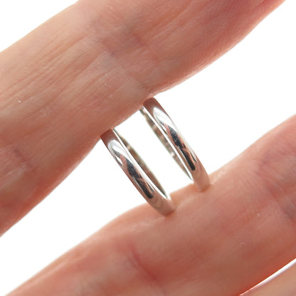 HAN 925 Sterling Silver Round-Cut C Z Hoop Earrings