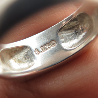 CAROLYN POLLACK Sterling Silver Vintage Turquoise Lapis Onyx & MOP Ring Size 6.5