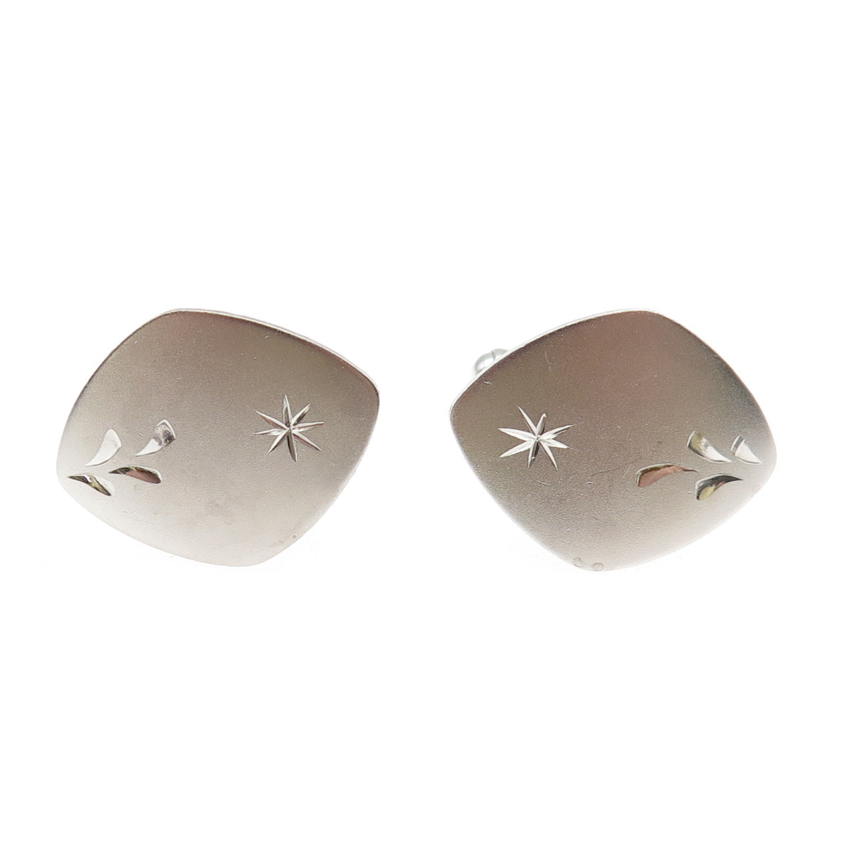 925 Sterling Silver Antique Art Deco JML Engraved Cufflinks