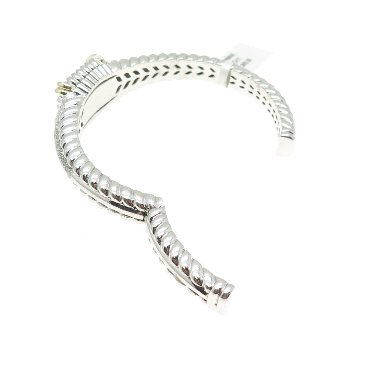 DANWAK 18K Gold Sterling 98-Diamond 1.17ct Green Amethyst 7.67ct Bracelet 6.75"