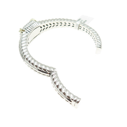 DANWAK 18K Gold Sterling 98-Diamond 1.17ct Green Amethyst 7.67ct Bracelet 6.75"