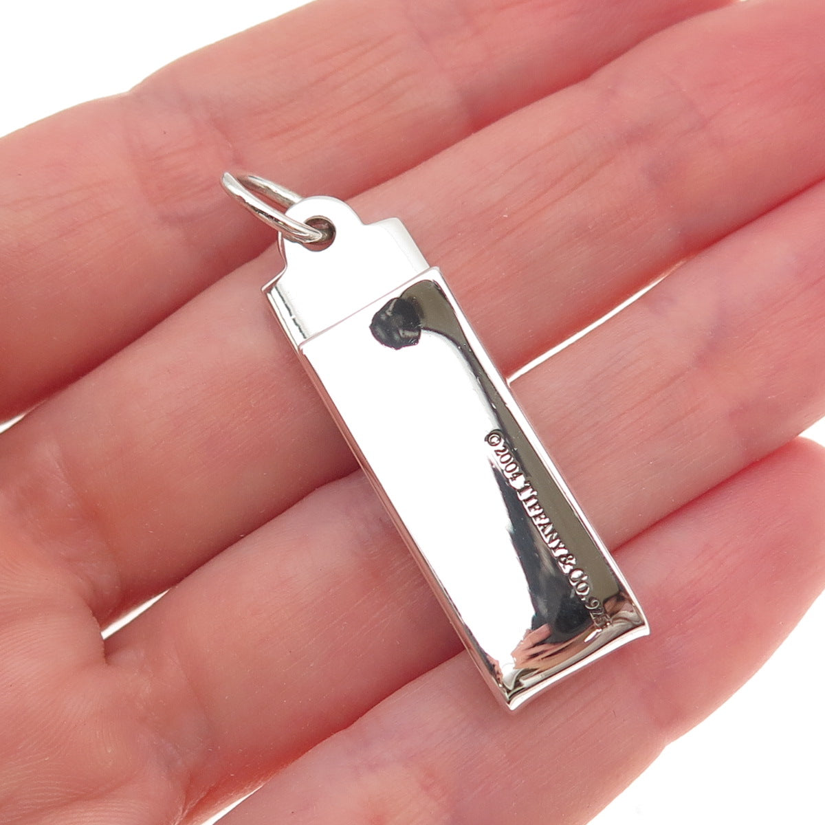 Tiffany & Co. 925 Sterling Silver Vintage 1837 Collection Bar Charm Pendant