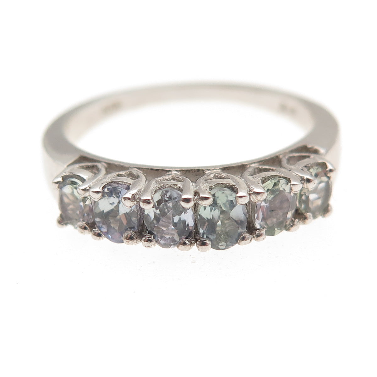 Chuck Clemency 925 Sterling Silver Real Peacock Sapphire Ring Size 8.25