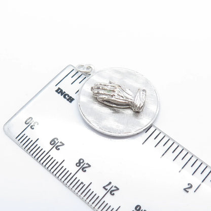 925 Sterling Silver Vintage Griffith & Sons Co Hands In Prayer Pendant
