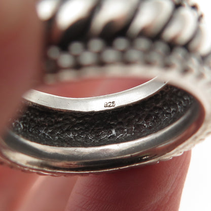 925 Sterling Silver Vintage Modernist Oxidized Band Ring Size 7