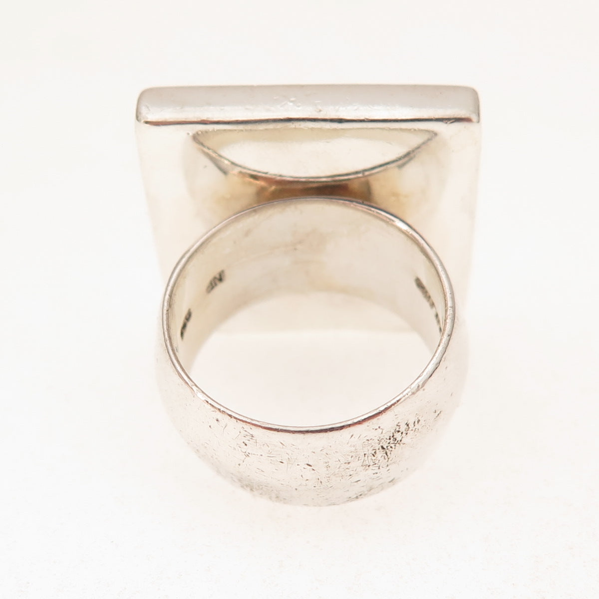 Chapal Zenray 925 Sterling Silver Vintage Real Blue Topaz & MOP Ring Size 6