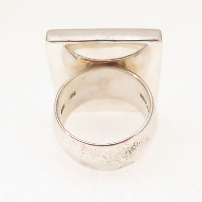 Chapal Zenray 925 Sterling Silver Vintage Real Blue Topaz & MOP Ring Size 6