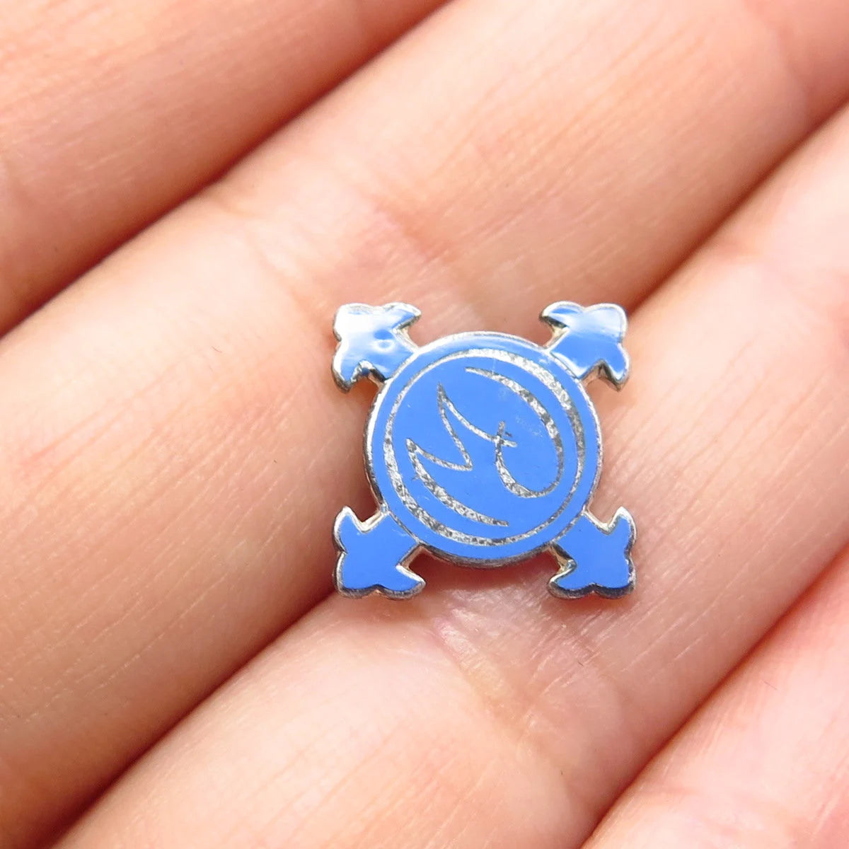 925 Sterling Silver Vintage Enamel Pin Brooch