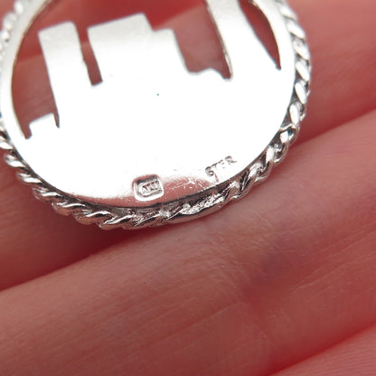 925 Sterling Silver Vintage Toronto Skyline Charm Pendant