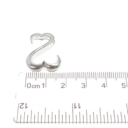 925 Sterling Silver Open Heart Slide Pendant