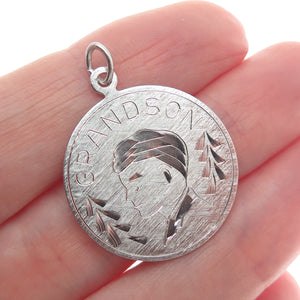 GRIFFITH & SONS CO 925 Sterling Silver Vintage Grandson Charm Pendant