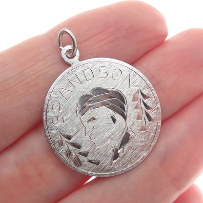 GRIFFITH & SONS CO 925 Sterling Silver Vintage Grandson Charm Pendant