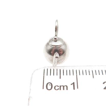 925 Sterling Silver Antique Art Deco Teapot 3D Mini Charm Pendant