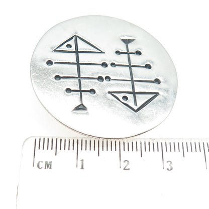 925 Sterling Silver Vintage Pisces Zodiac Sign Hand-Wrought Pin Brooch