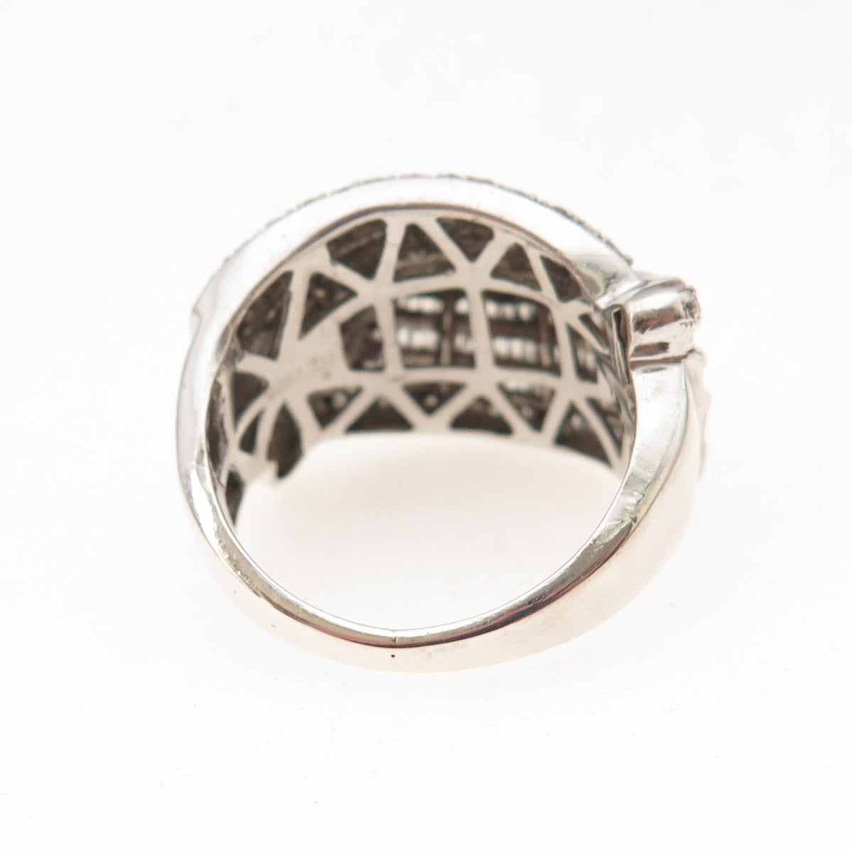 Michael Drechsler 925 Sterling Silver Real Diamond Ring Size 7.25