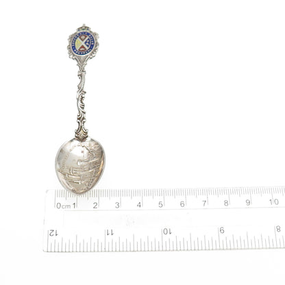 925 Sterling Silver Antique 1901 RH Enamel Montreal Coffee Spoon