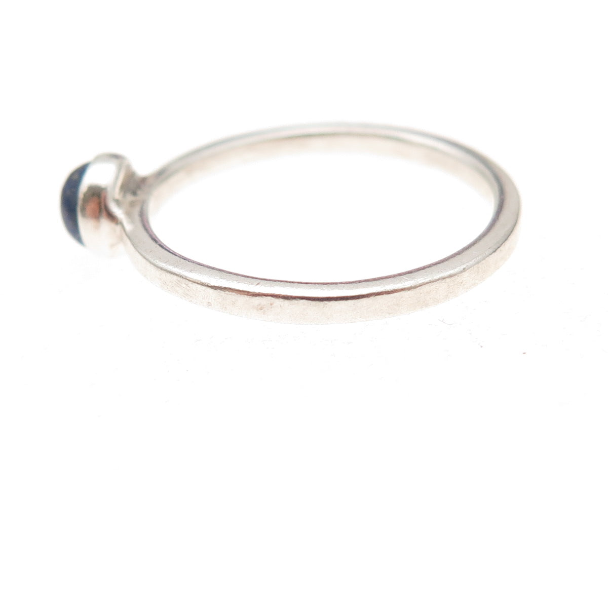 925 Sterling Silver Vintage Real Lapis Oxidized Ring Size 8.25