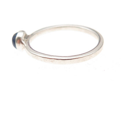 925 Sterling Silver Vintage Real Lapis Oxidized Ring Size 8.25
