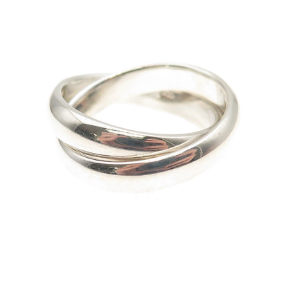 925 Sterling Silver Vintage Interlocked Trinity Band Ring Size 9.25