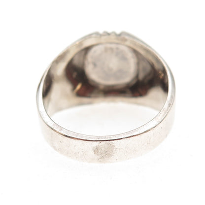 Dee Bee 925 Sterling Silver Antique WWII US Army Military Signet Ring Size 10