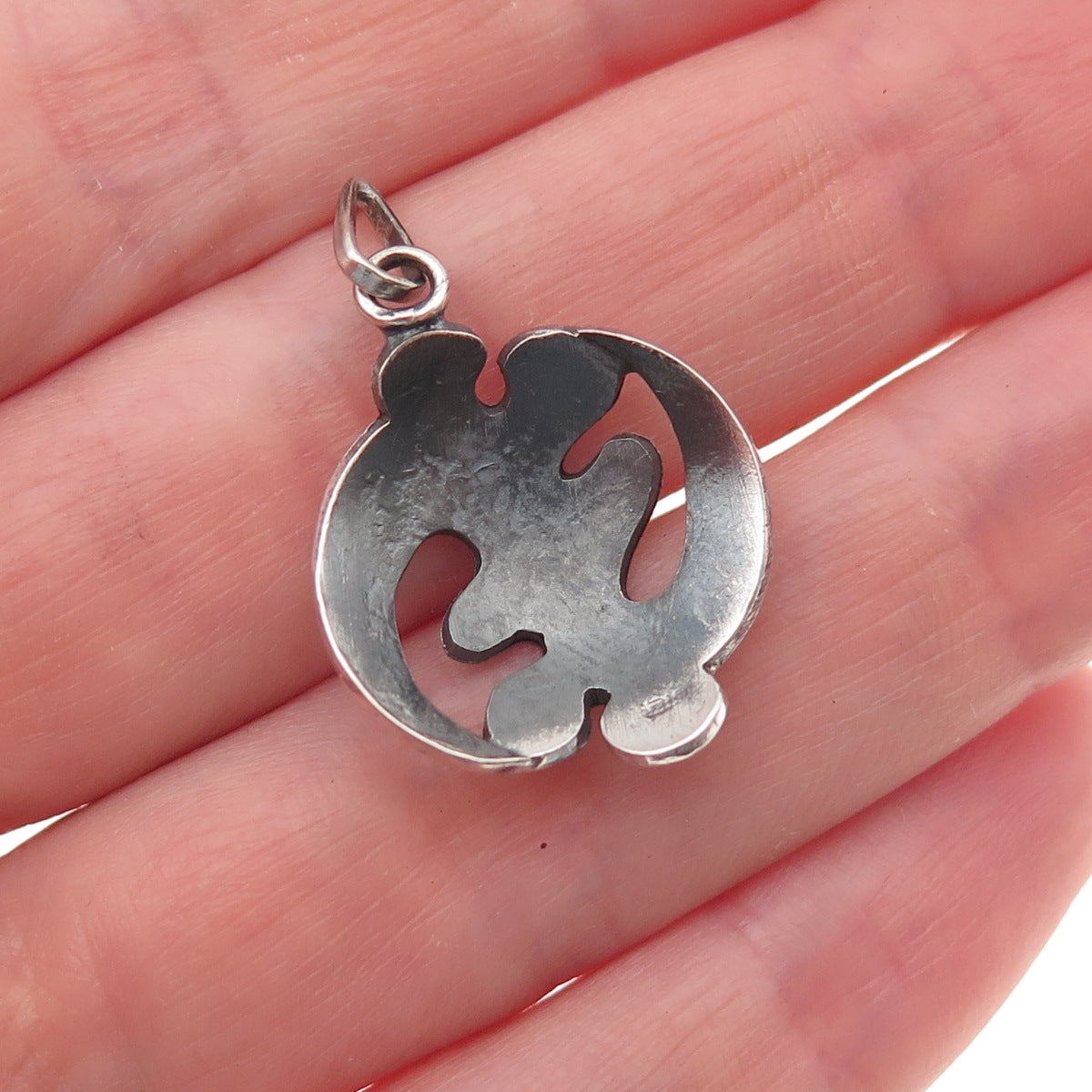 925 Sterling Silver Vintage Pomegranate Oxidized Mini Charm Pendant