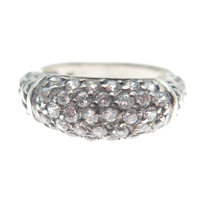 925 Sterling Silver Vintage Round-Cut C Z Ring Size 6