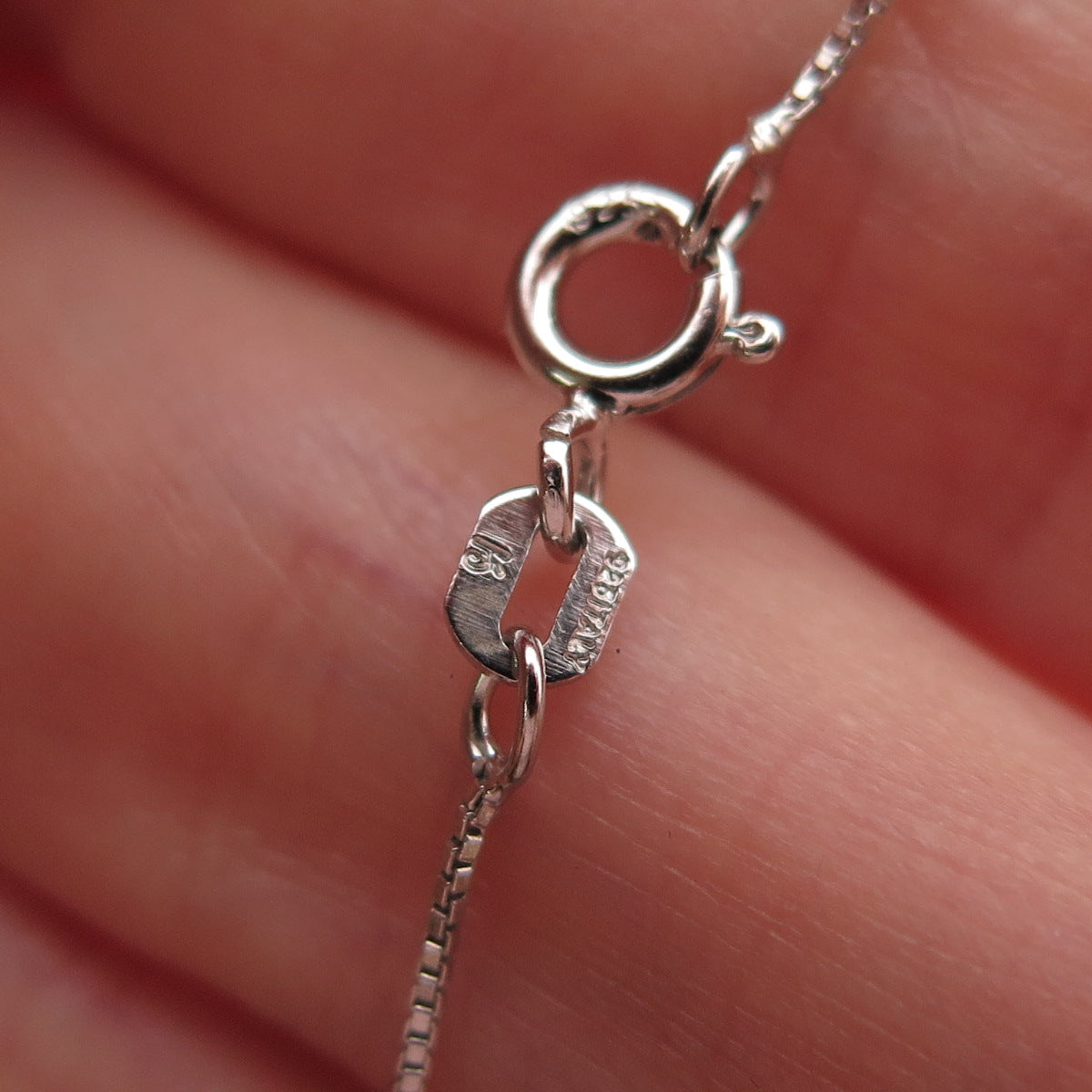 925 Sterling Silver Lab-Created Sapphire Infinity Box Chain Necklace 18"