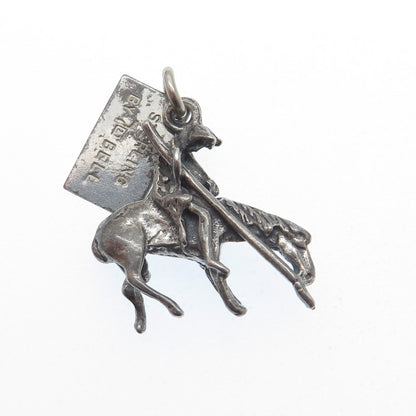 BELL TRADING POST Sterling Silver Vintage Death Valley Horse Rider Charm Pendant
