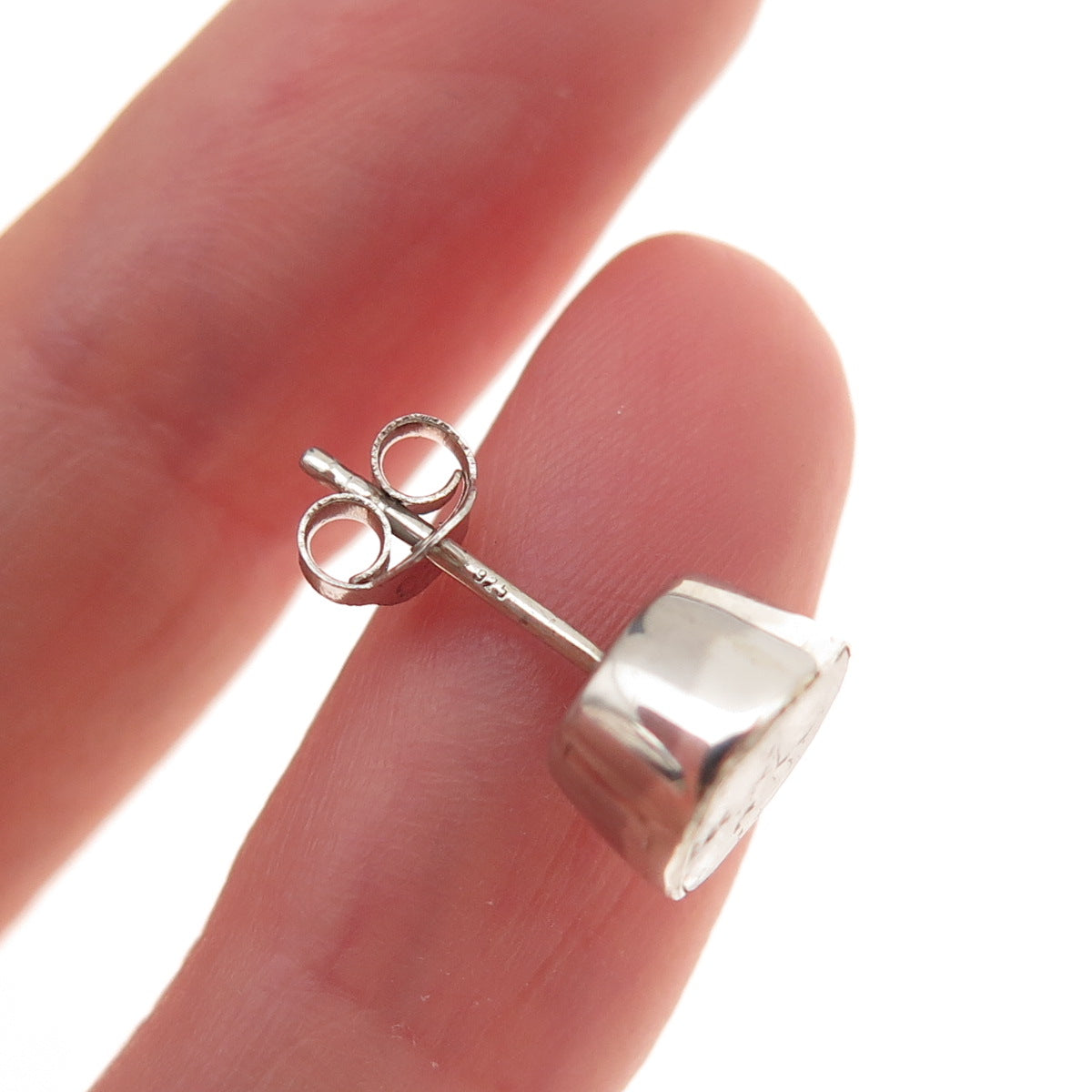 D'Joy 925 Sterling Silver Real Rose-Cut Diamond Stud Earrings