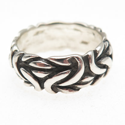 925 Sterling Silver Vintage Byzantine Oxidized Band Ring Size 11.75