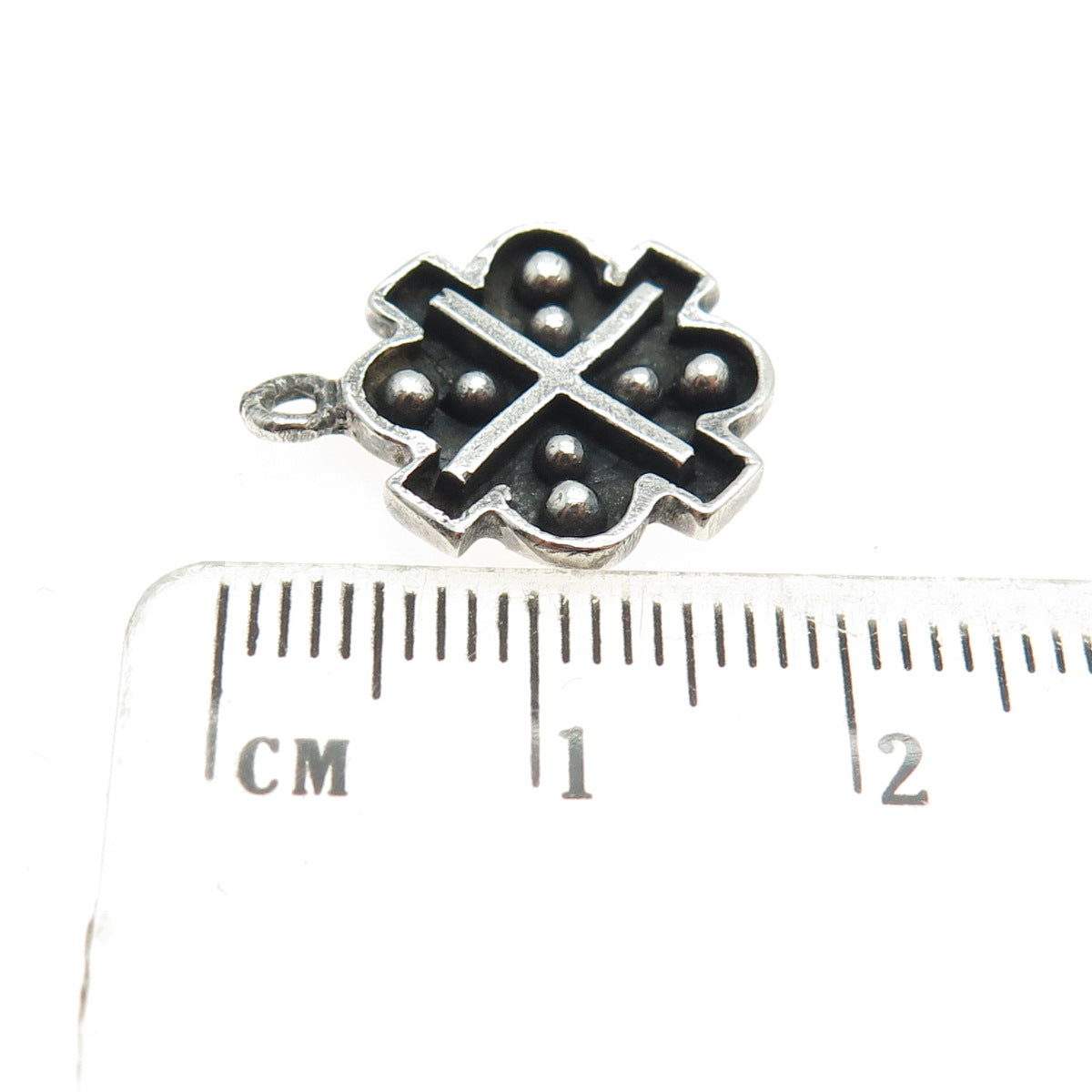 925 Sterling Silver Vintage "X" Cross Oxidized Minimalist Charm Pendant