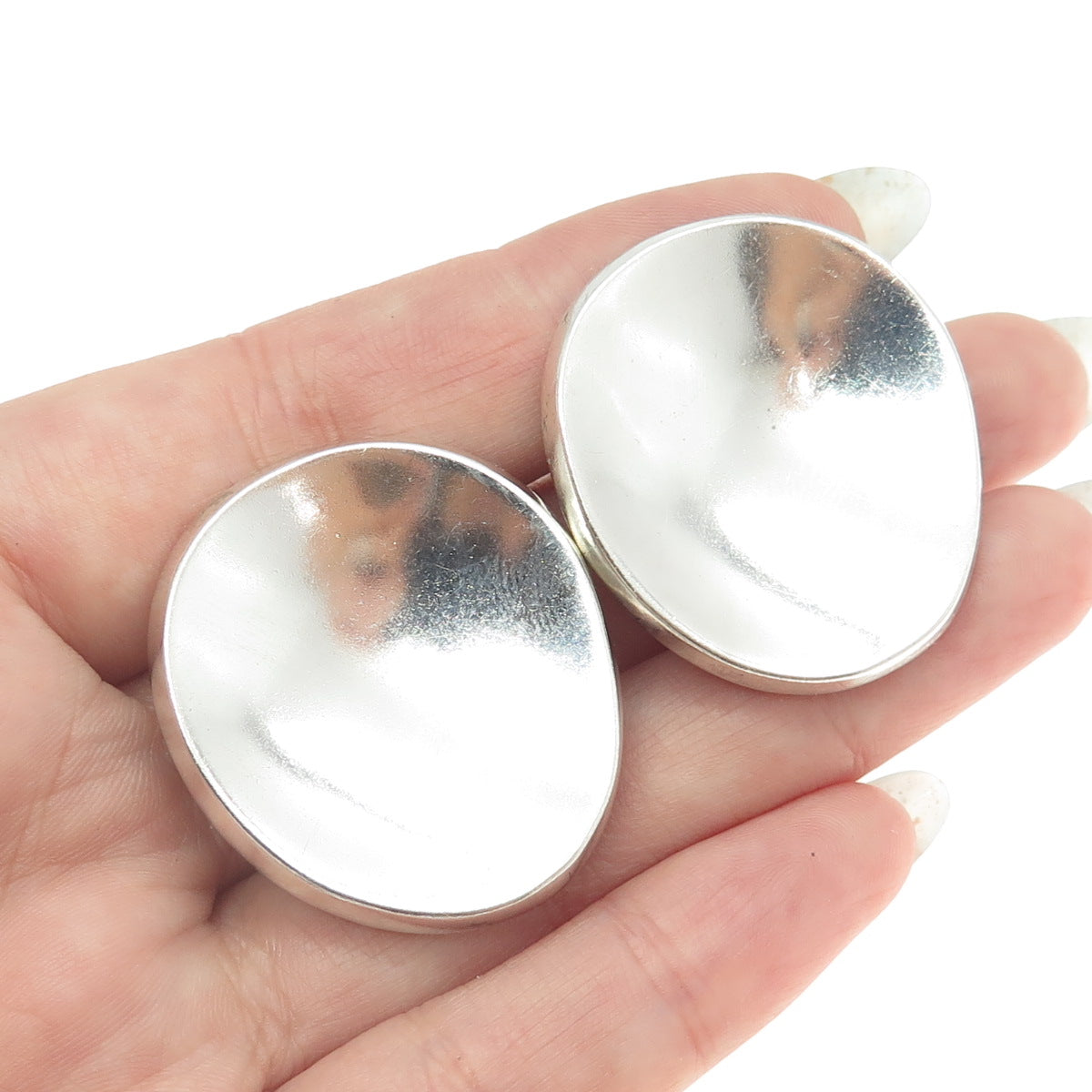 ROBERT LEE MORIS 925 Sterling Silver Vintage Modernist Clip On Earrings