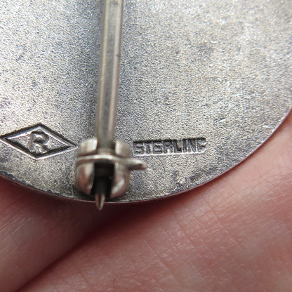 L.W. RUBENSTEIN 925 Sterling Silver Antique Belmont Gun Club Oxidized Brooch