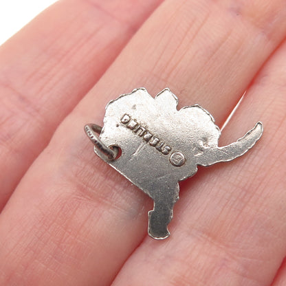 FRENCH & FRANKLIN 925 Sterling Silver Vintage Enamel Alaska State Mini Pendant
