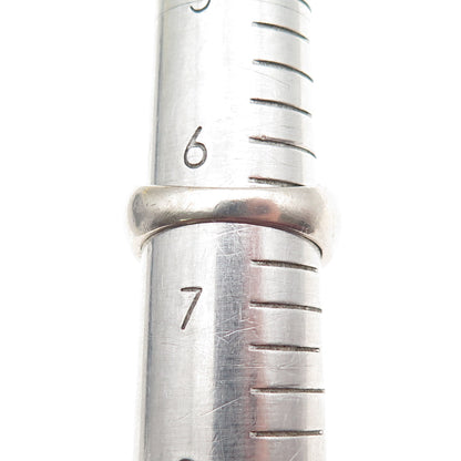 925 Sterling Silver 2-Tone Vintage Real Amethyst Modernist Ring Size 6.5