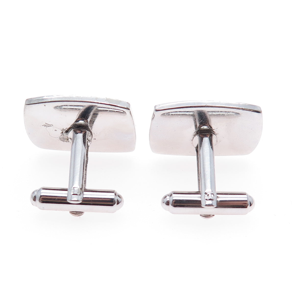 925 Sterling Silver Antique Art Deco Real Akoya Pearl Engraved Cufflinks