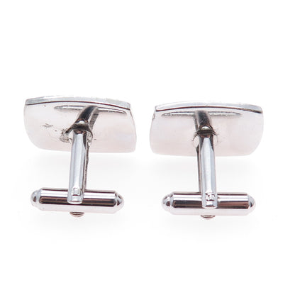 925 Sterling Silver Antique Art Deco Real Akoya Pearl Engraved Cufflinks