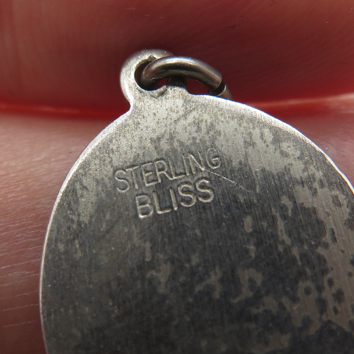 BLISS 925 Sterling Silver Vintage St. Rebecca Religious Oxidized Mini Pendant