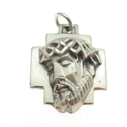 CREED 925 Sterling Silver Vintage Jesus Cross Religious Pendant