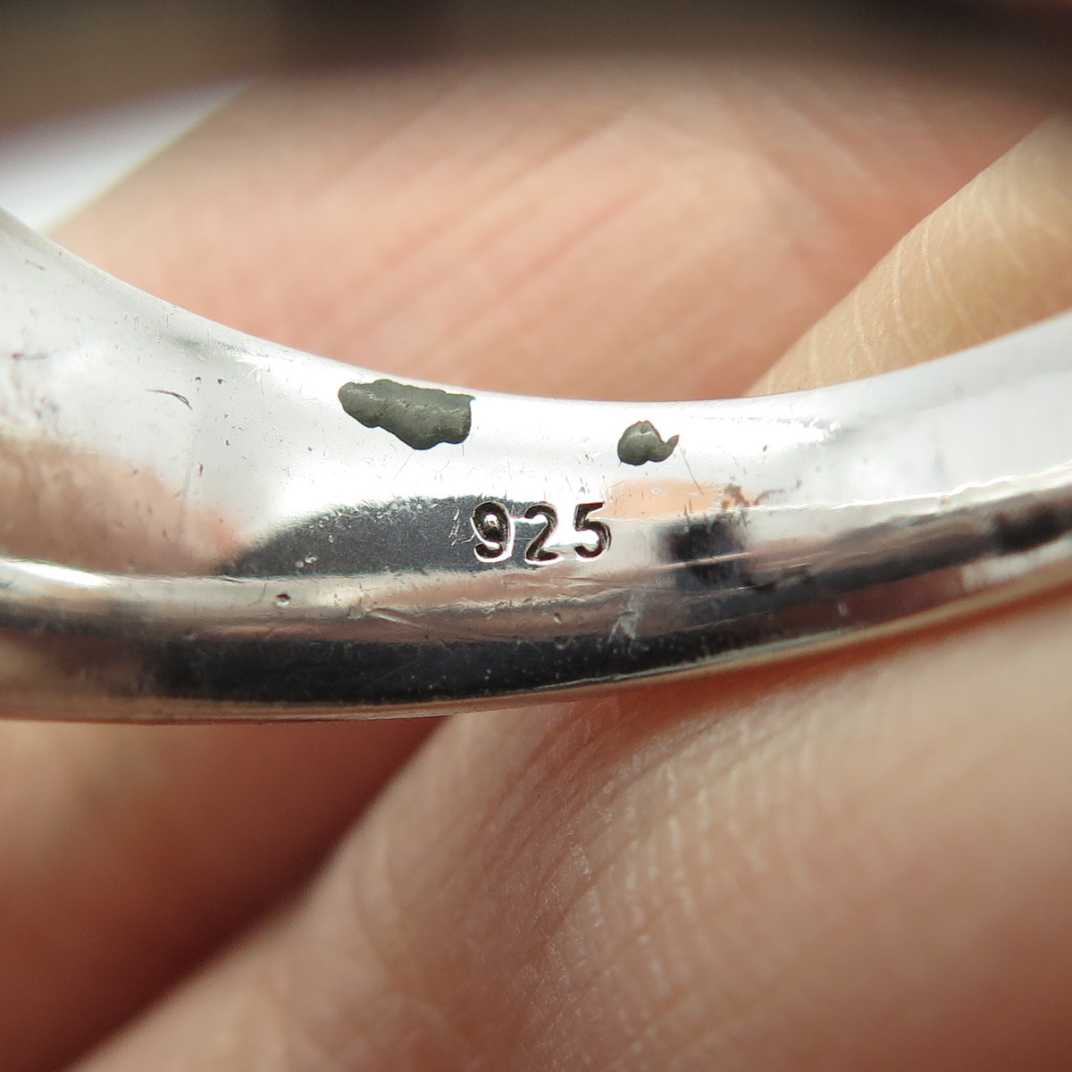 925 Sterling Silver Princess-Cut Lab-Created Sapphire White Topaz Ring Size 10.5