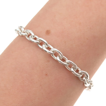 Gucci 925 Sterling Silver Vintage Interlocking G Cable Link Bracelet 7"