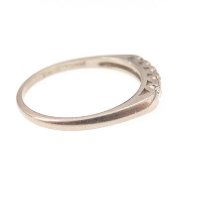 Platinum Antique Real Round-Cut Diamond Ring Size 5.5