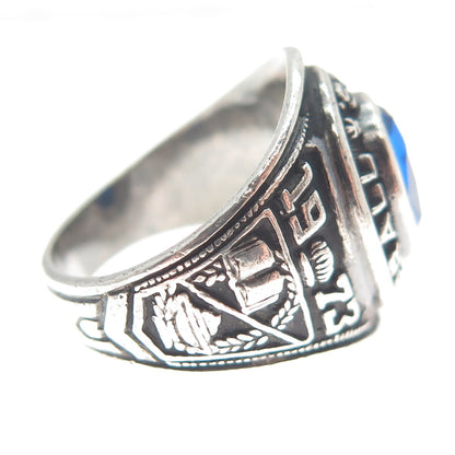 REED & CO. 925 Sterling Vintage 1977 Glass Anning S. Prall School Ring Size 7.5